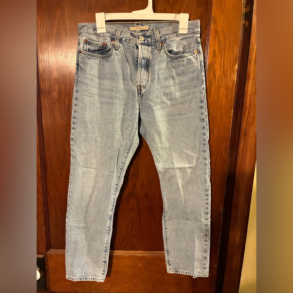 Levi's Pale Blue High-Rise Straight Leg Jeans